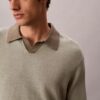 Sweter polo z mieszanki lnu Sweter polo z mieszanki lnu