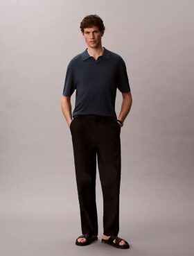 Sweter polo z mieszanki lnu