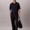 Sweter polo z mieszanki lnu Sweter polo z mieszanki lnu