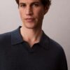 Sweter polo z mieszanki lnu Sweter polo z mieszanki lnu