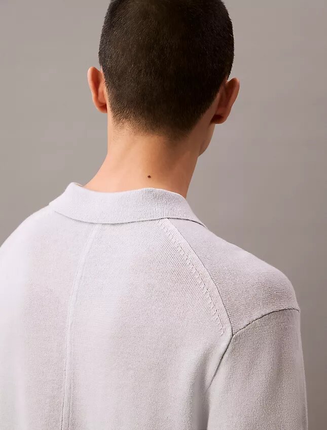 Sweter polo z mieszanki lnu Sweter polo z mieszanki lnu