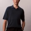 Sweter polo z mieszanki lnu Sweter polo z mieszanki lnu