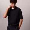 Sweter polo z mieszanki lnu Sweter polo z mieszanki lnu