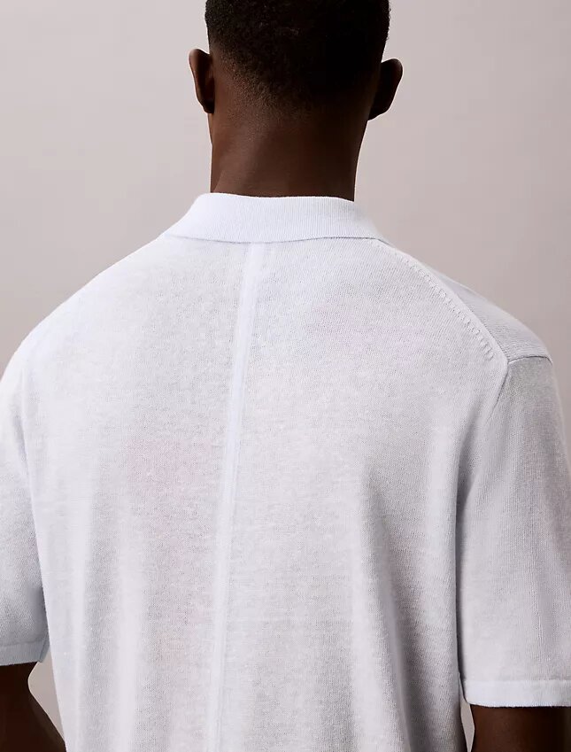 Sweter polo z mieszanki lnu Sweter polo z mieszanki lnu