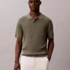 Sweter polo z prążkowanym materiałem Sweter polo z prążkowanym materiałem
