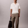 Sweter polo z prążkowanym materiałem Sweter polo z prążkowanym materiałem