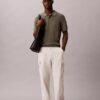 Sweter polo z prążkowanym materiałem Sweter polo z prążkowanym materiałem