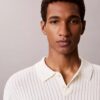 Sweter polo z prążkowanym materiałem Sweter polo z prążkowanym materiałem