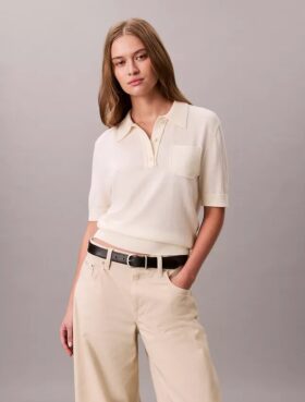 Sweter polo z wełny merynosowej Sweter polo z wełny merynosowej