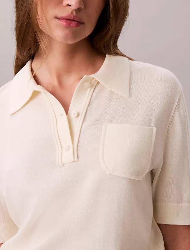Sweter polo z wełny merynosowej Sweter polo z wełny merynosowej