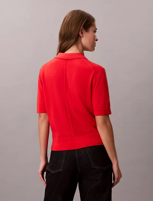 Sweter polo z wełny merynosowej Sweter polo z wełny merynosowej