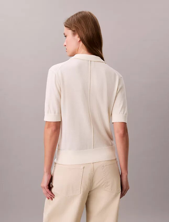 Sweter polo z wełny merynosowej Sweter polo z wełny merynosowej