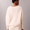 Sweter z dekoltem w serek z mieszanki wełny i bouclé Sweter z dekoltem w serek z mieszanki wełny i bouclé