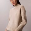 Sweter z drobnym prążkiem i luźnym golfem Sweter z drobnym prążkiem i luźnym golfem