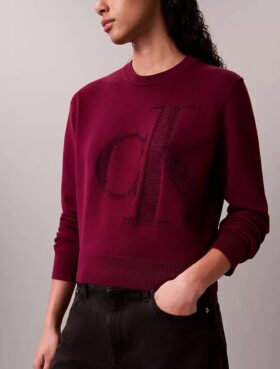 Sweter z gładkim Monogramem z bawełnianej szenili