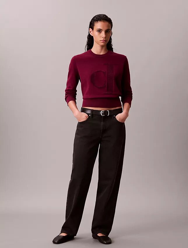 Sweter z gładkim Monogramem z bawełnianej szenili Sweter z gładkim Monogramem z bawełnianej szenili