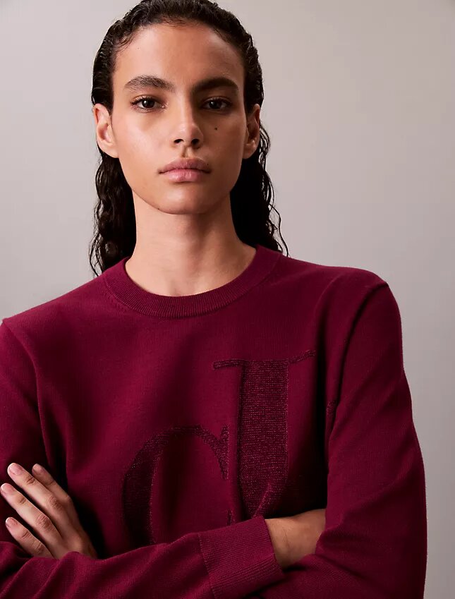 Sweter z gładkim Monogramem z bawełnianej szenili Sweter z gładkim Monogramem z bawełnianej szenili