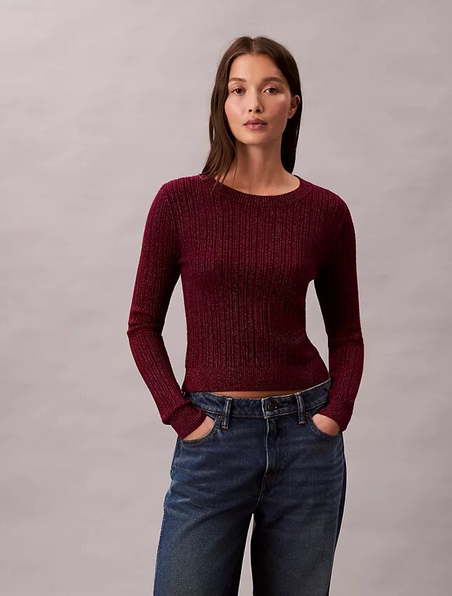 Sweter z mieszanki wełny merynosowej i lureksu Sweter z mieszanki wełny merynosowej i lureksu