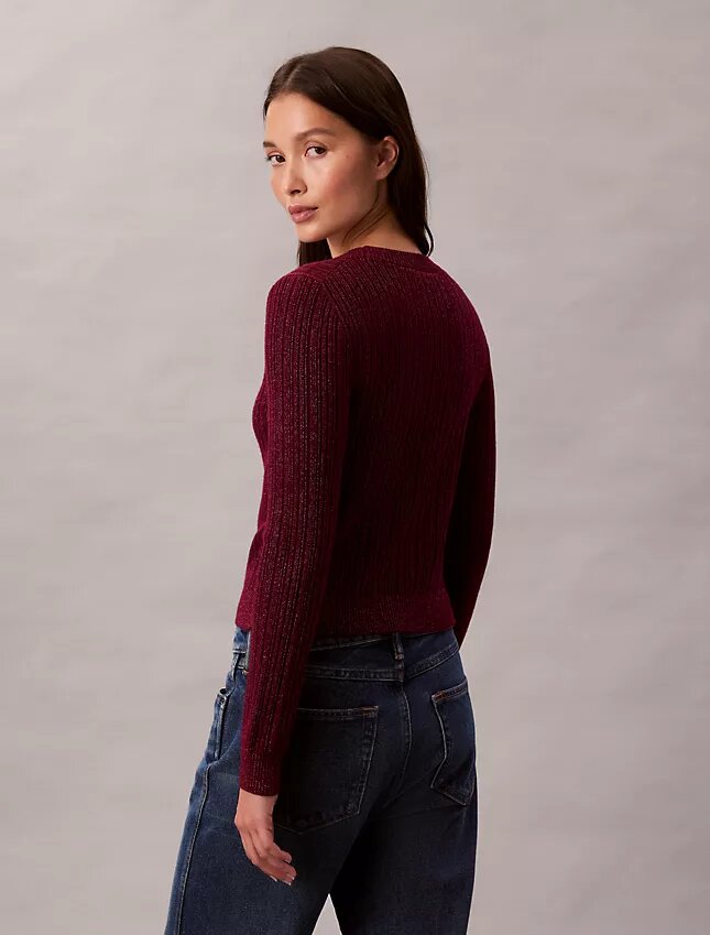 Sweter z mieszanki wełny merynosowej i lureksu Sweter z mieszanki wełny merynosowej i lureksu