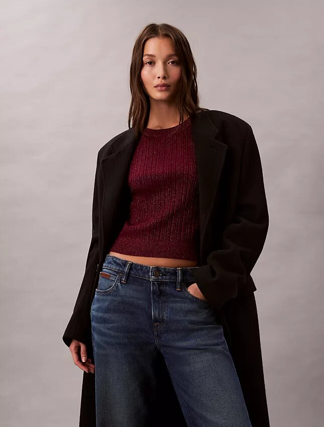 Sweter z mieszanki wełny merynosowej i lureksu Sweter z mieszanki wełny merynosowej i lureksu