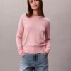 Sweter z okrągłym dekoltem z mieszanki bardzo delikatnej wełny merynosowej Sweter z okrągłym dekoltem z mieszanki bardzo delikatnej wełny merynosowej
