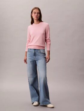 Sweter z okrągłym dekoltem z mieszanki bardzo delikatnej wełny merynosowej