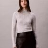 Sweter z prążkowanym golfem z mieszanki wiskozy Sweter z prążkowanym golfem z mieszanki wiskozy