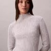 Sweter z prążkowanym golfem z mieszanki wiskozy Sweter z prążkowanym golfem z mieszanki wiskozy