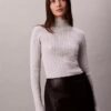 Sweter z prążkowanym golfem z mieszanki wiskozy Sweter z prążkowanym golfem z mieszanki wiskozy