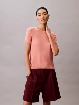 Sweter z wiskozy z krótkim rękawem