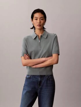 Swobodny sweter polo z dzianiny Swobodny sweter polo z dzianiny