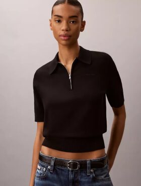 Swobodny sweter polo z dzianiny Swobodny sweter polo z dzianiny