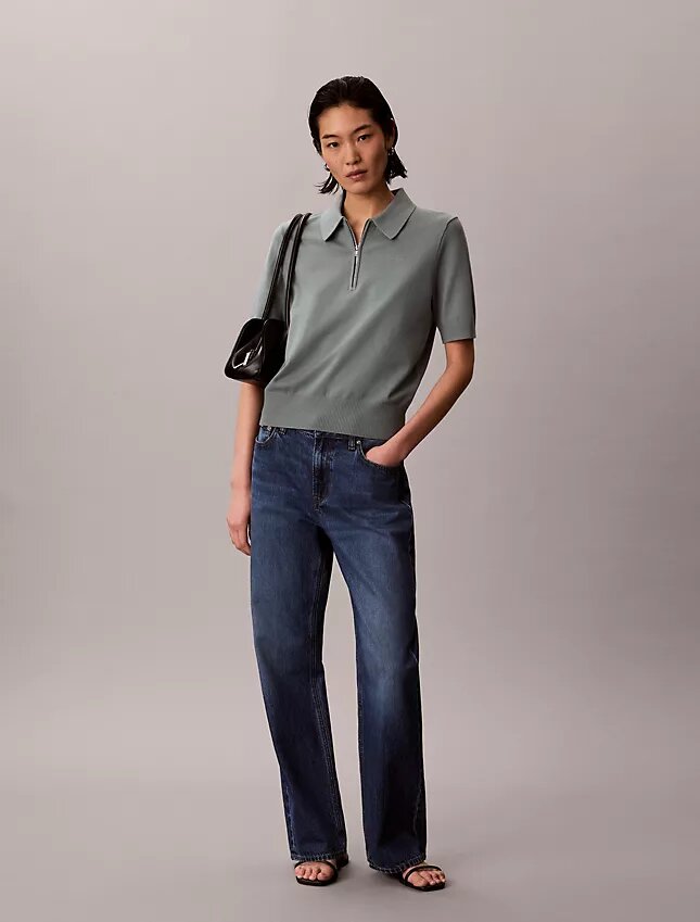 Swobodny sweter polo z dzianiny Swobodny sweter polo z dzianiny