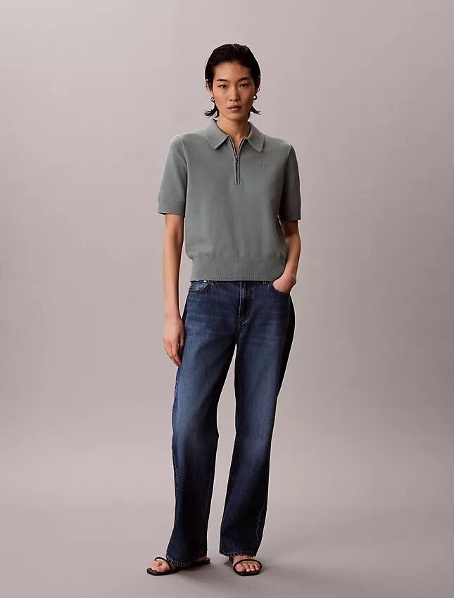 Swobodny sweter polo z dzianiny Swobodny sweter polo z dzianiny