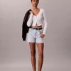 Szorty Denim midi z wysokim stanem Szorty Denim midi z wysokim stanem