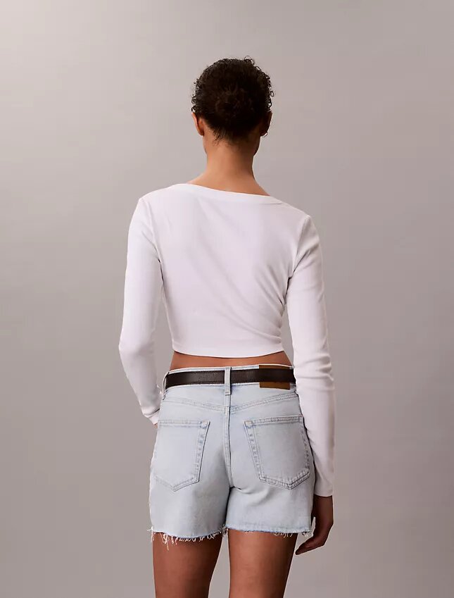 Szorty Denim midi z wysokim stanem Szorty Denim midi z wysokim stanem