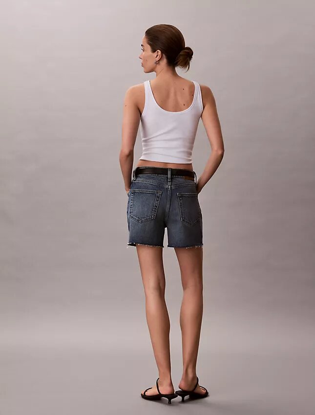 Szorty Denim midi z wysokim stanem Szorty Denim midi z wysokim stanem
