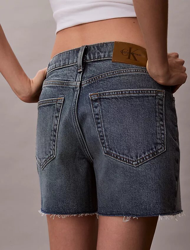 Szorty Denim midi z wysokim stanem Szorty Denim midi z wysokim stanem