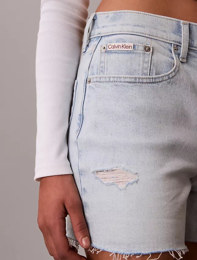Szorty Denim midi z wysokim stanem Szorty Denim midi z wysokim stanem