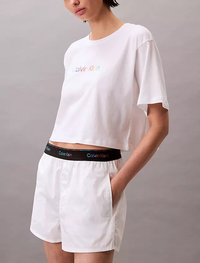 Szorty nocne z popeliny z logo Pride Szorty nocne z popeliny z logo Pride