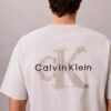 T-shirt o luźnym kroju z postarzanym nadrukiem Monologo