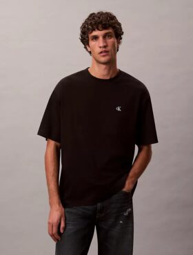 T-shirt z luźnym dekoltem w serek i logo Archive