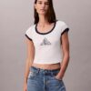 T-shirt z nadrukiem Monogramu w kształcie litery S, o wąskim kroju