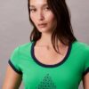 T-shirt z nadrukiem Monogramu w kształcie litery S, o wąskim kroju T-shirt z nadrukiem Monogramu w kształcie litery S, o wąskim kroju
