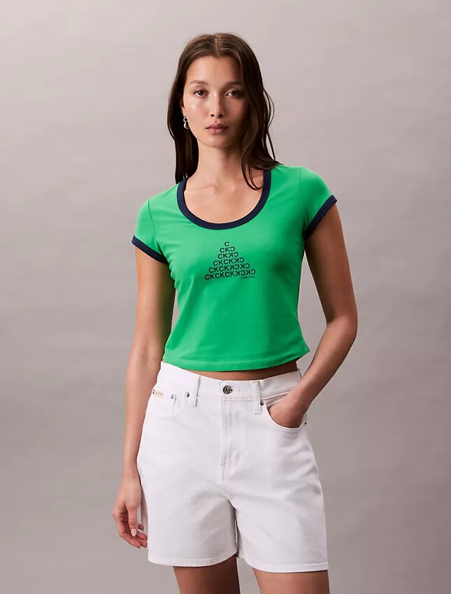 T-shirt z nadrukiem Monogramu w kształcie litery S, o wąskim kroju T-shirt z nadrukiem Monogramu w kształcie litery S, o wąskim kroju