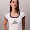 T-shirt z nadrukiem Monogramu w kształcie litery S, o wąskim kroju