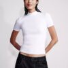 T-shirt z wycięciem i wąskim dekoltem T-shirt z wycięciem i wąskim dekoltem