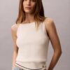 Tkaninowy top z dzianiny typu cable knit z logo Monologo Tkaninowy top z dzianiny typu cable knit z logo Monologo