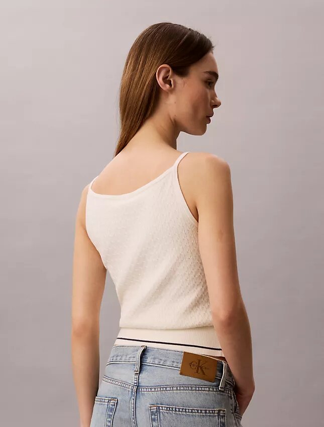 Tkaninowy top z dzianiny typu cable knit z logo Monologo Tkaninowy top z dzianiny typu cable knit z logo Monologo