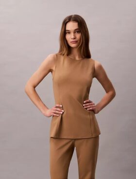 Top bez rękawów z tkaniny Ponte